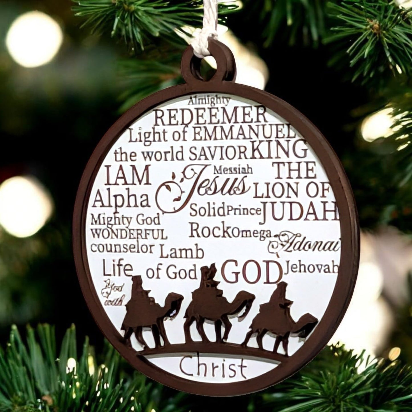 3" Three Wise Men Camels Wood Christmas Ornament