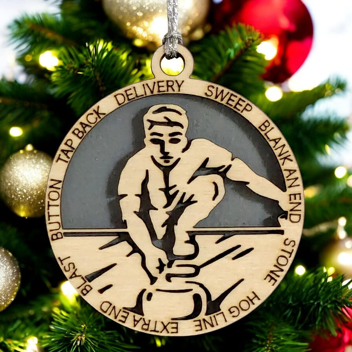 3" Male Curling Ornament / Car Charm