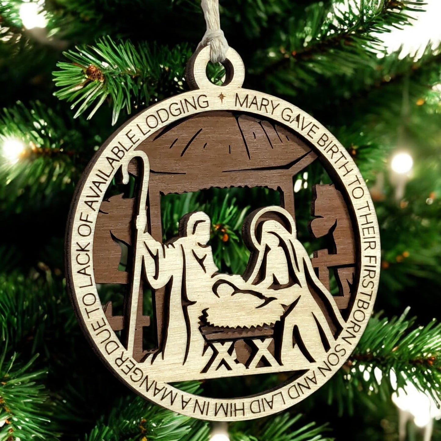 3.5" Nativity Manger Christmas Ornament
