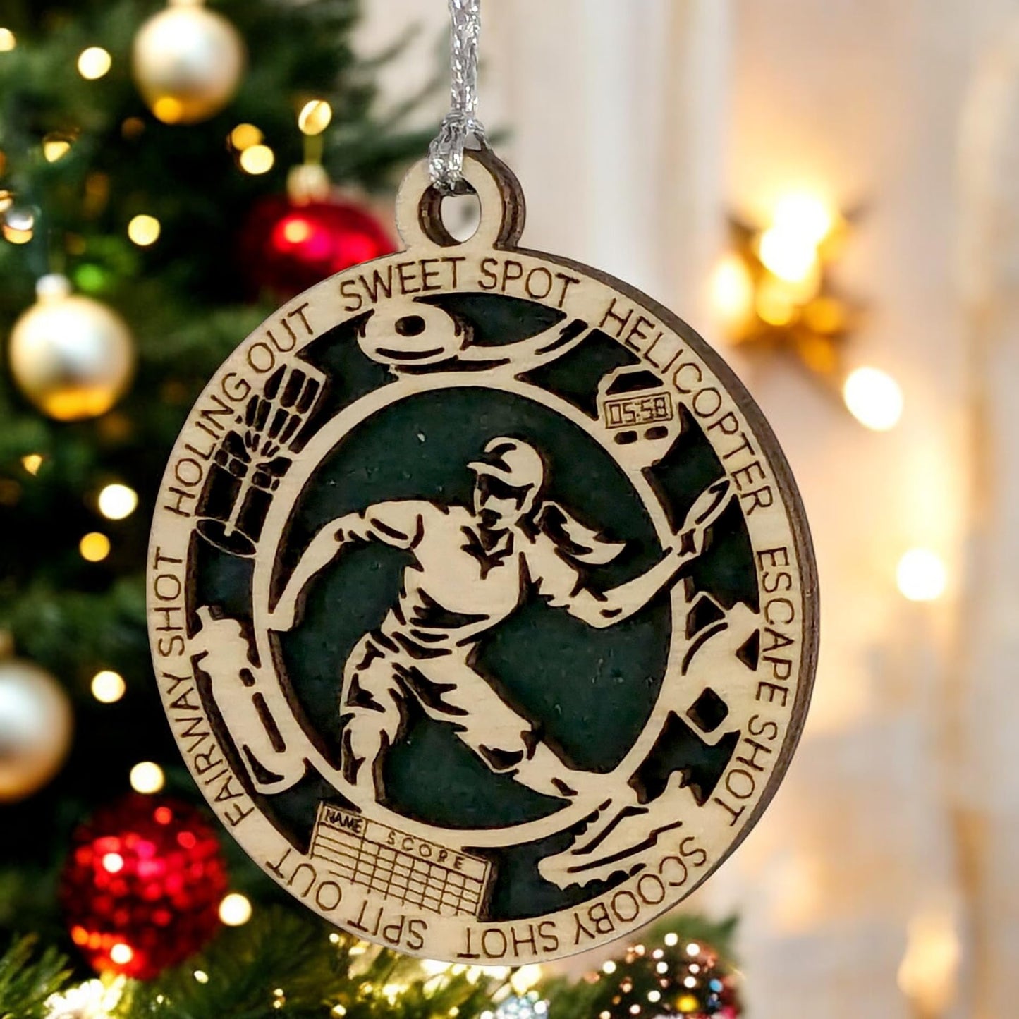 3" Female Disc Golf Ornament, Lefty, Icons