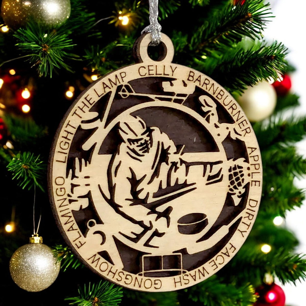 3" Male Sledge Hockey Gear Ornament