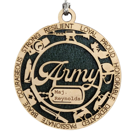 3" Army Script Ornament, Icons, Dog Tag