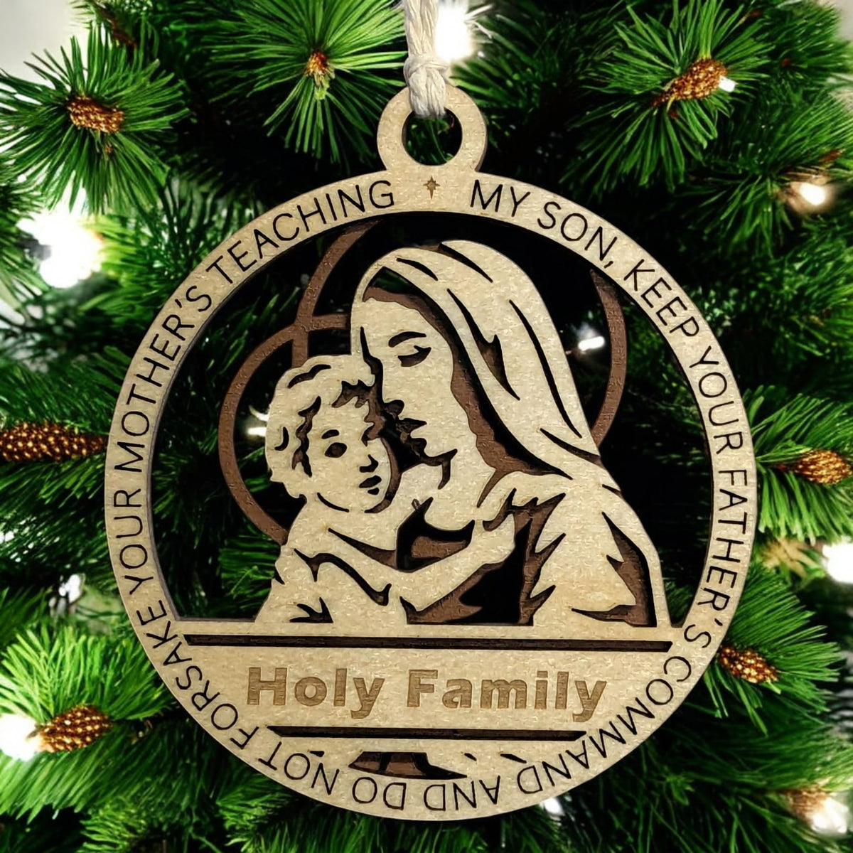 3.5" Madonna Child Personalized Ornament
