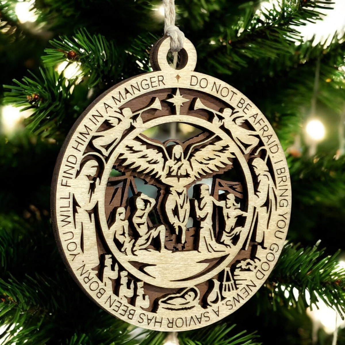 3.5" Shepherds Angel-Framed Ornament
