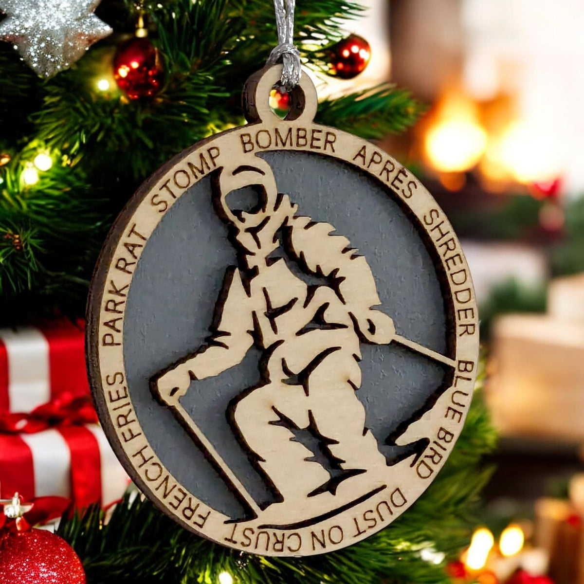 3" Male Skier Christmas Ornament