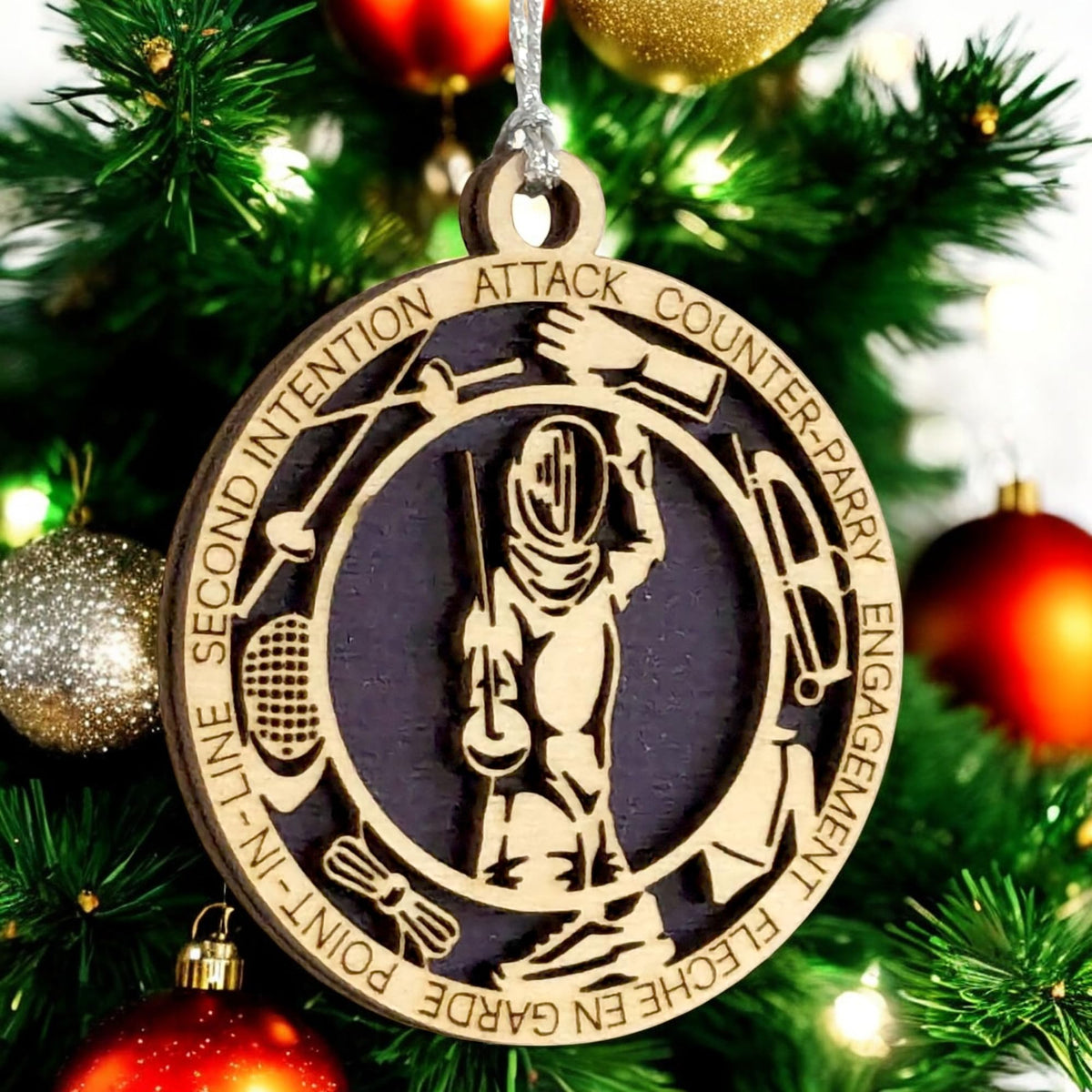 3" Female Fencing Icons Ornament