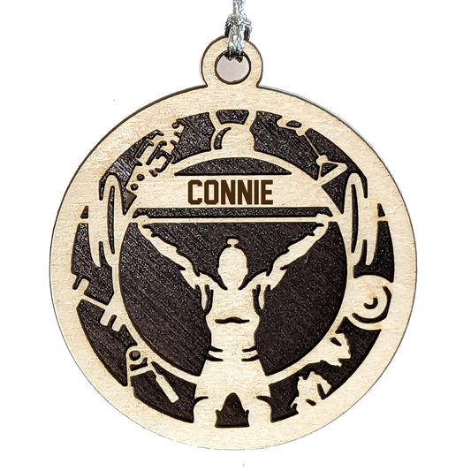 Personalized 3" Female Weightlifting Icon Ornament