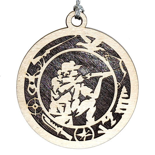 3" Female Hunter Icon Border Ornament
