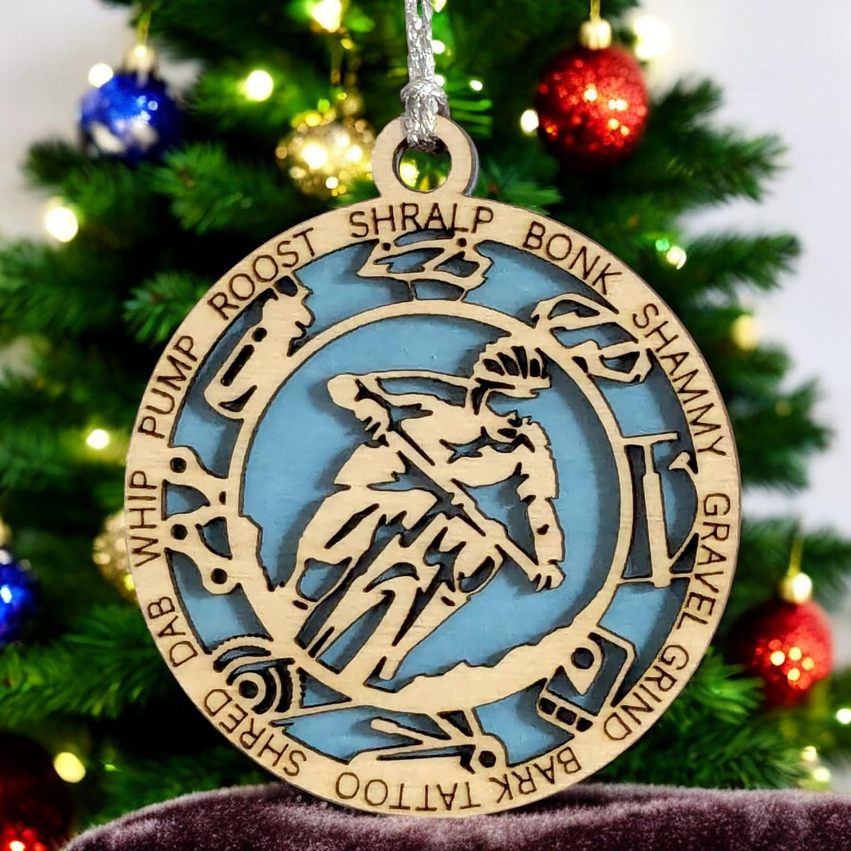 3" Mountain Biker Christmas Ornament