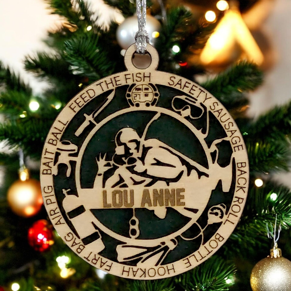 3" Personalized Scuba Diver Gear Ornament
