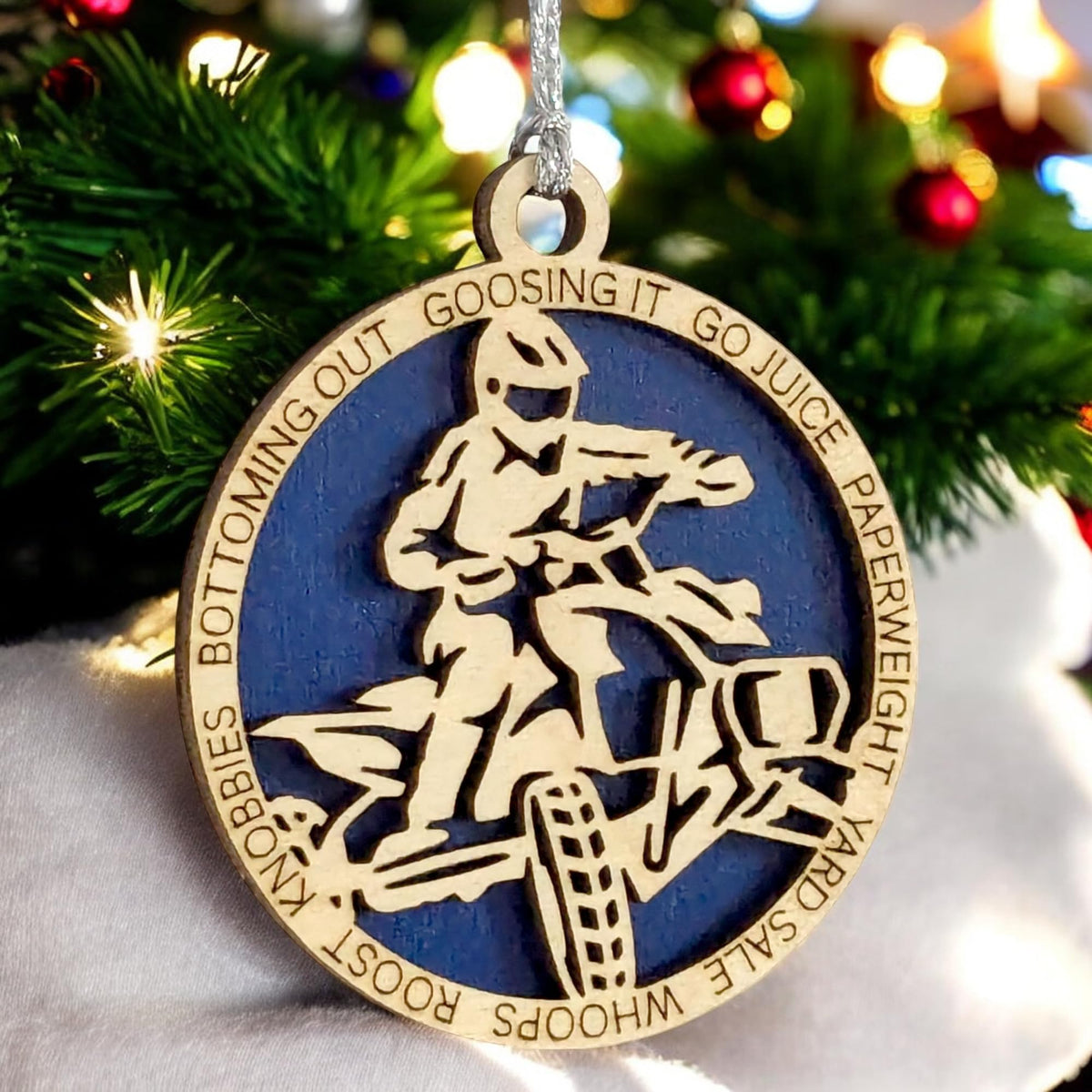 3" Male ATV Christmas Ornament / Car Charm - Wood, Handcrafted