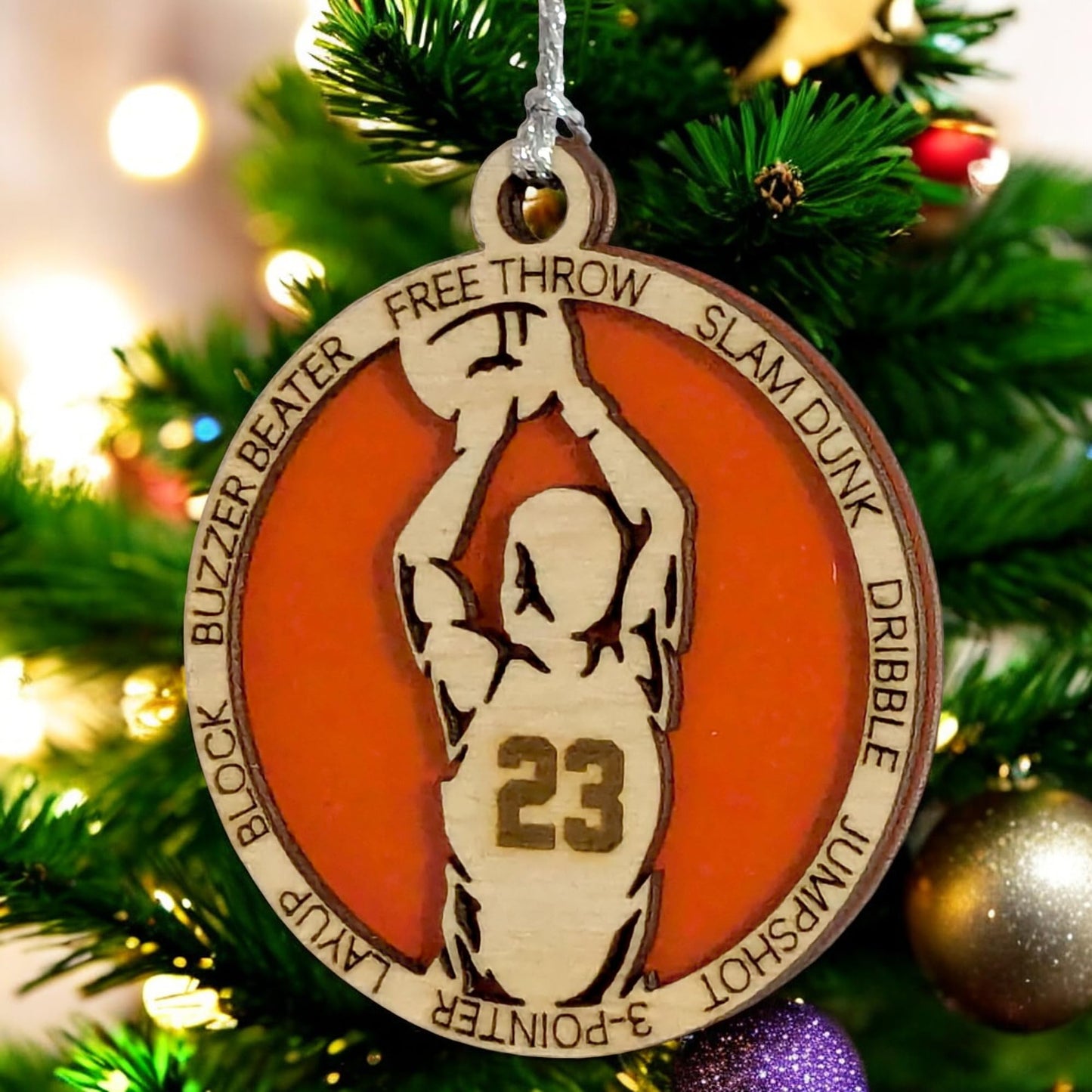 3" Male Basketball Player Wood Ornament
