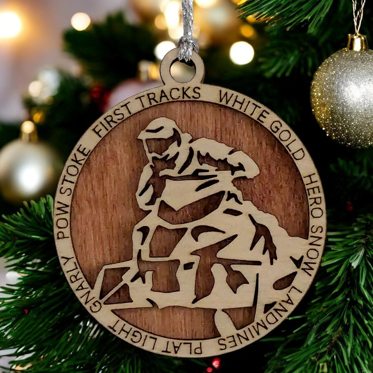 3" Snowmobiler Christmas Ornament