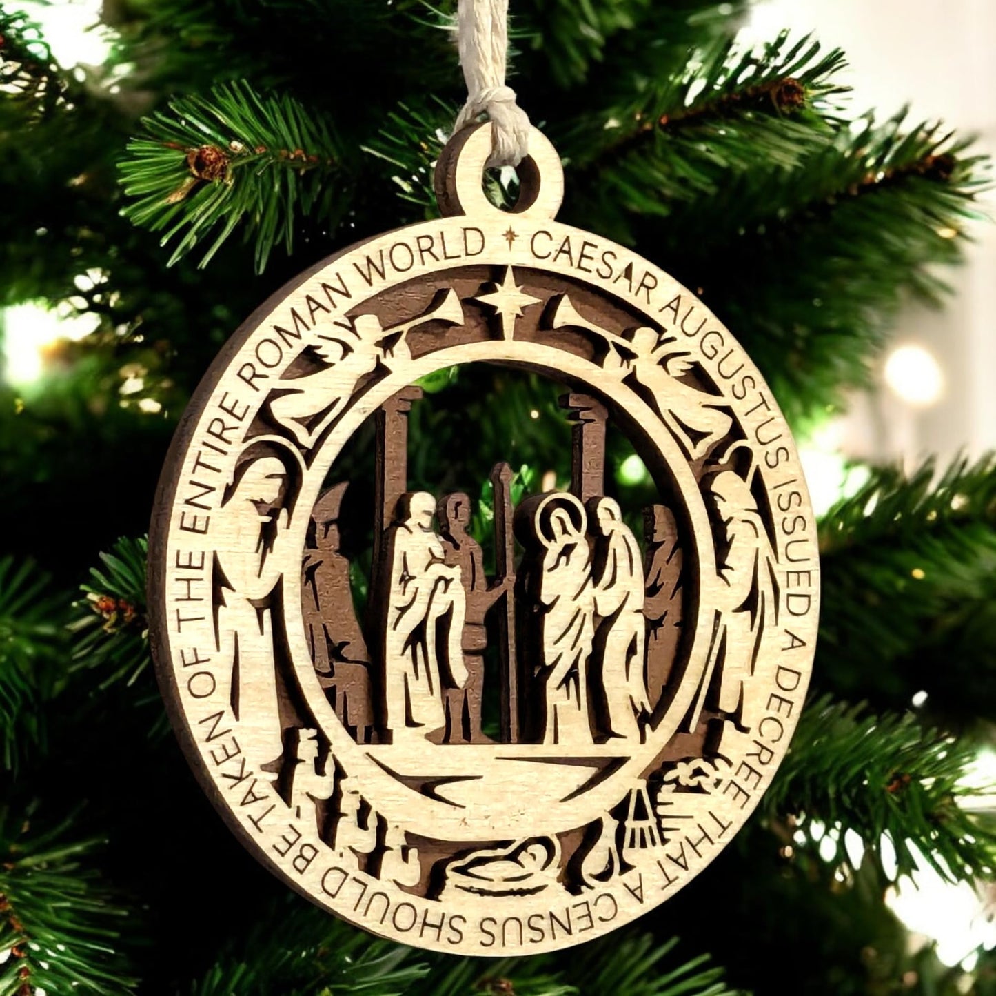 3.5" Caesar's Decree Angel-Framed Ornament
