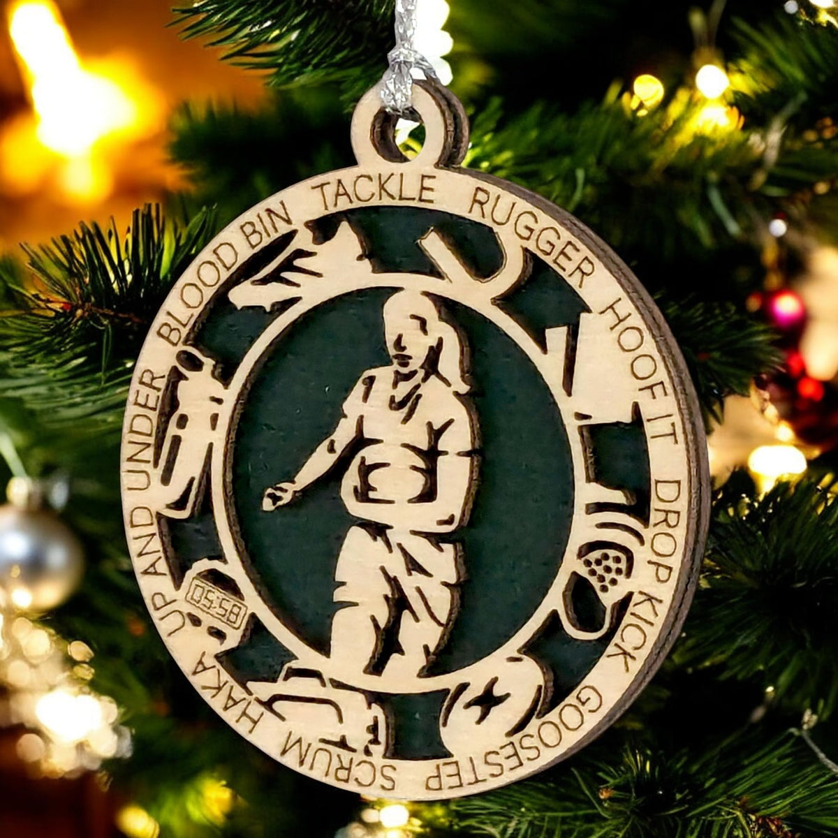 3" Female Rugby Icon Ornament