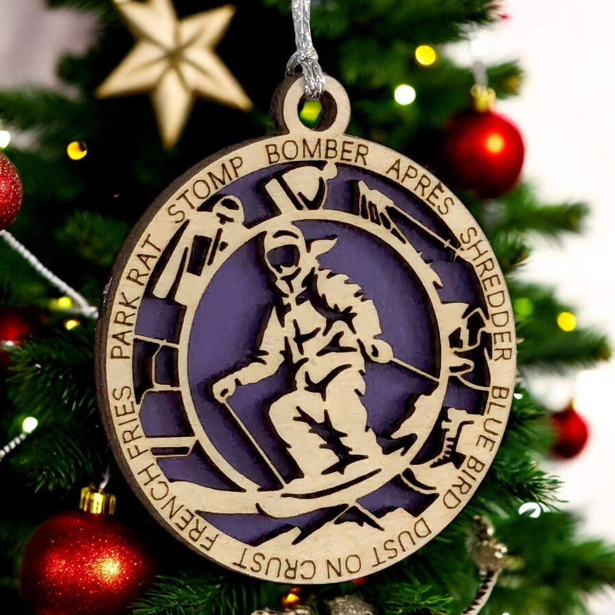 3" Female Skier Gear Ornament