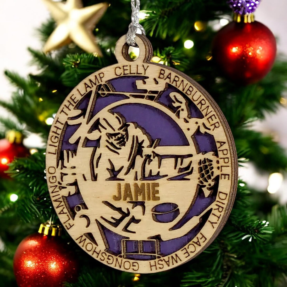 Handmade 3" Custom Female Sledge Hockey Gear Ornament