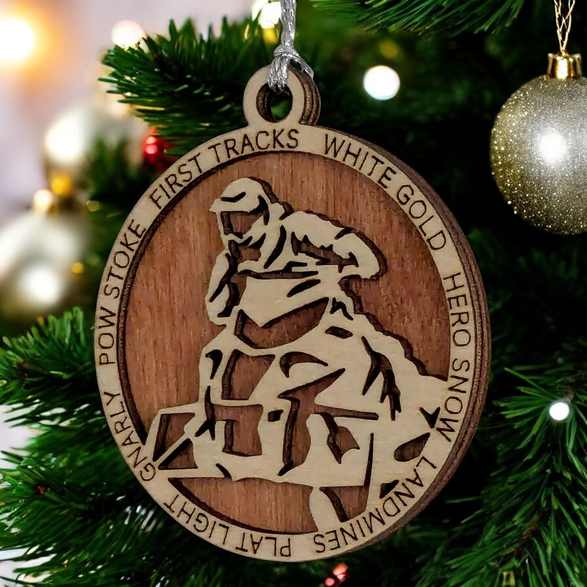 3" Snowmobiler Christmas Ornament