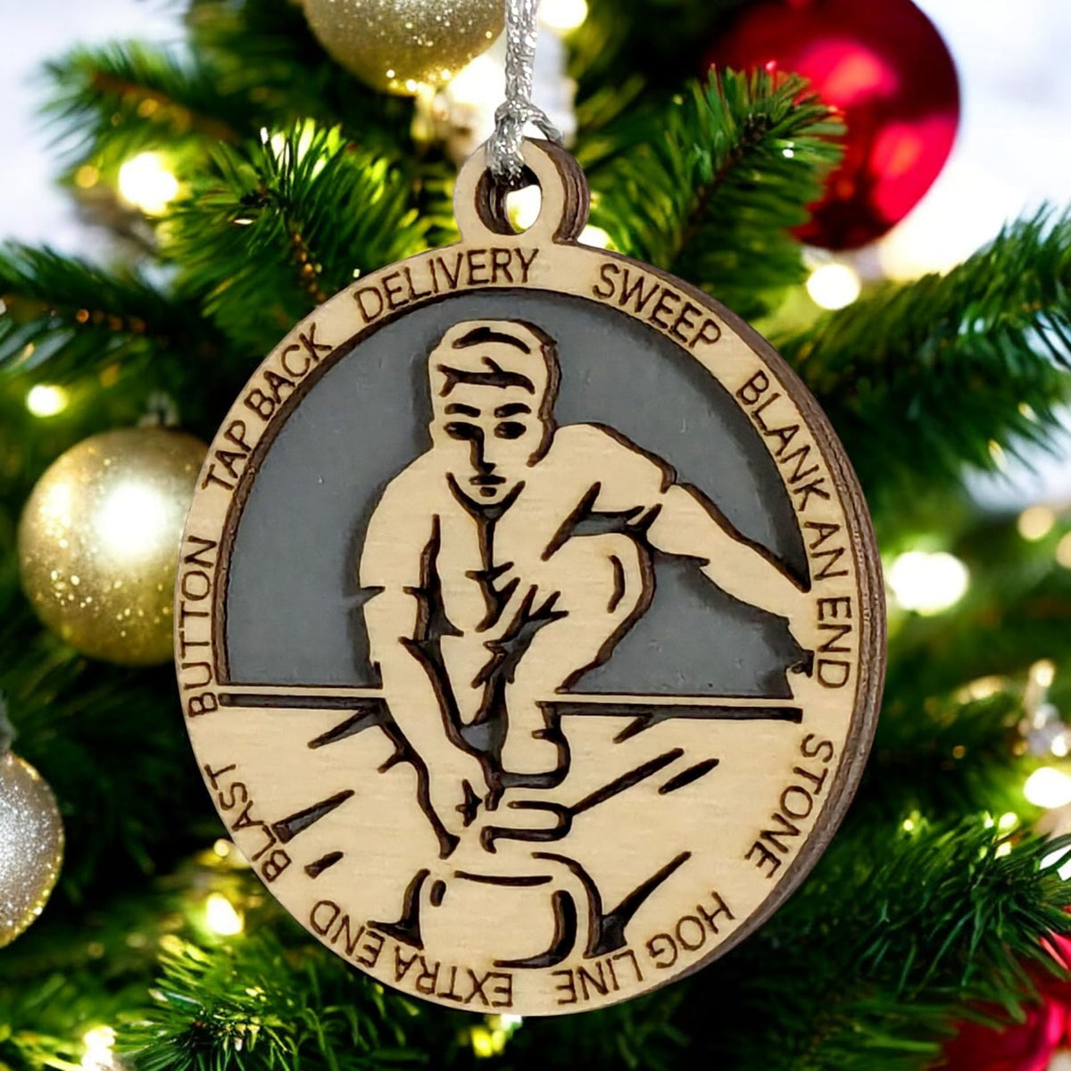 3" Male Curling Ornament / Car Charm