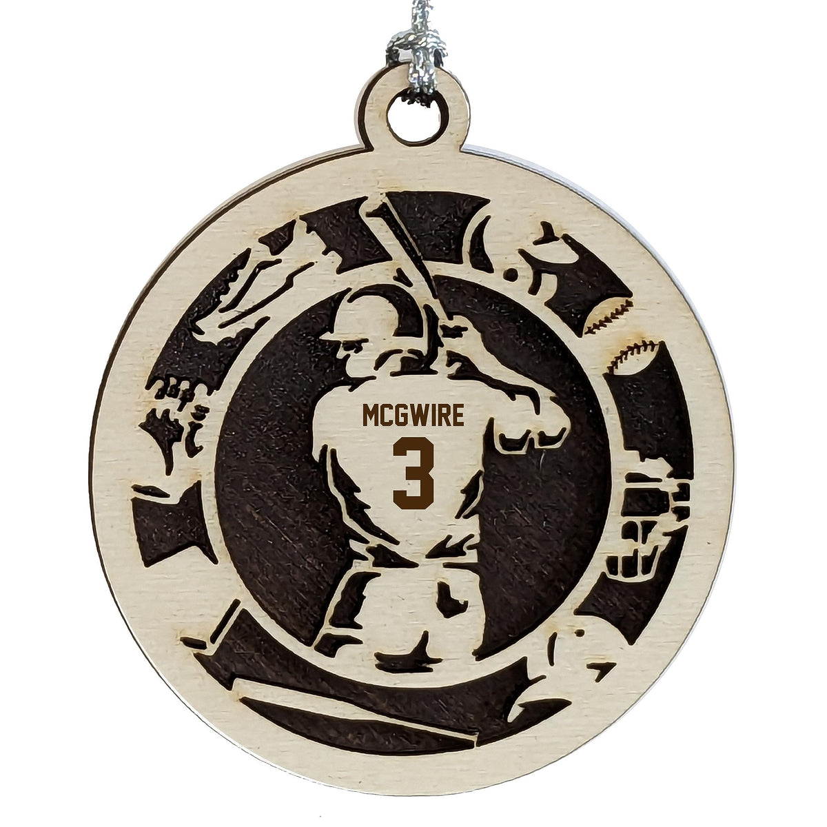 Handmade 3" Custom Male Softball Player Gear Ornament