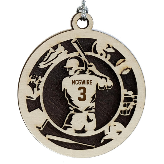 Handmade 3" Custom Male Softball Player Gear Ornament