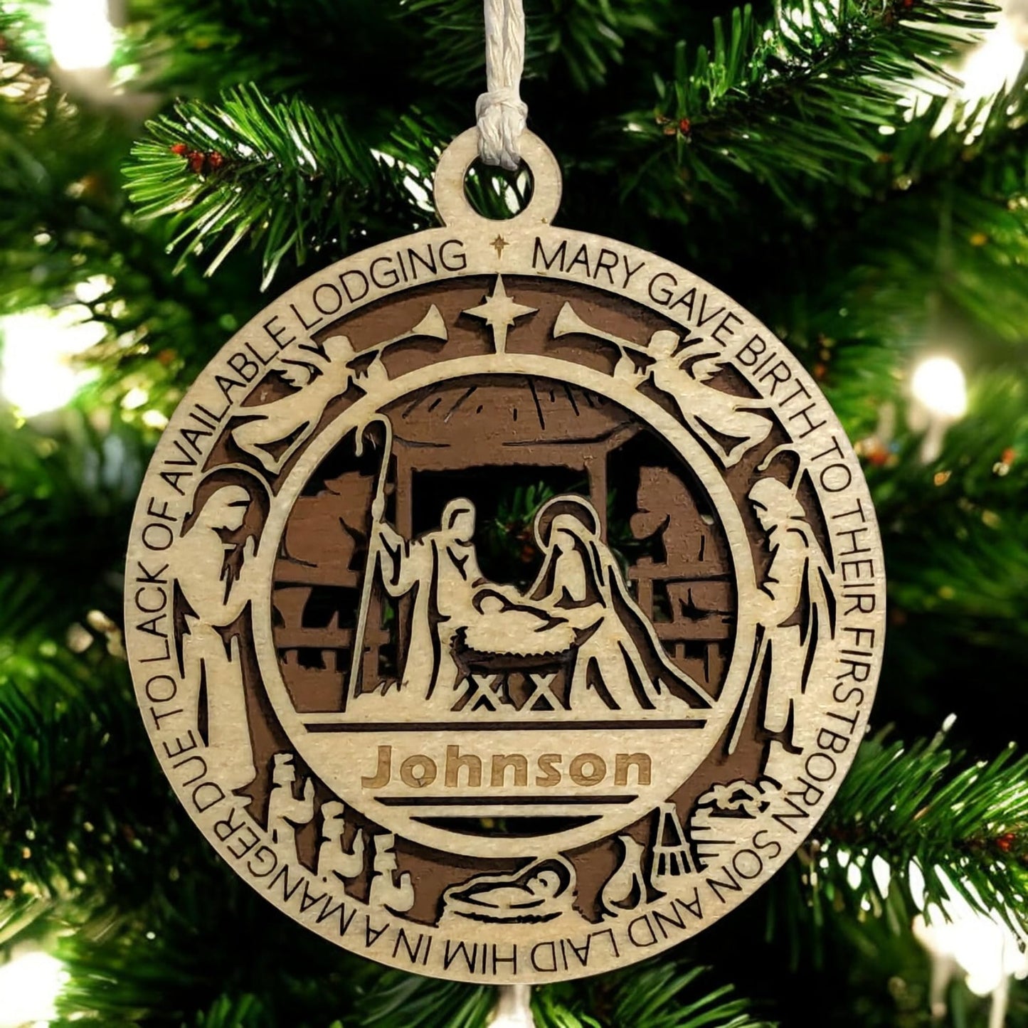3.5" Nativity Manger Angel Custom Ornament