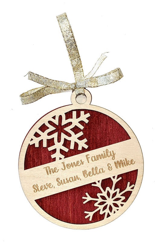 3" Diagonal Snowflake Ornament