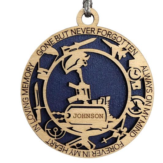 3" Wood Battlefield Cross Memorial Ornament, Icons, Dog Tag