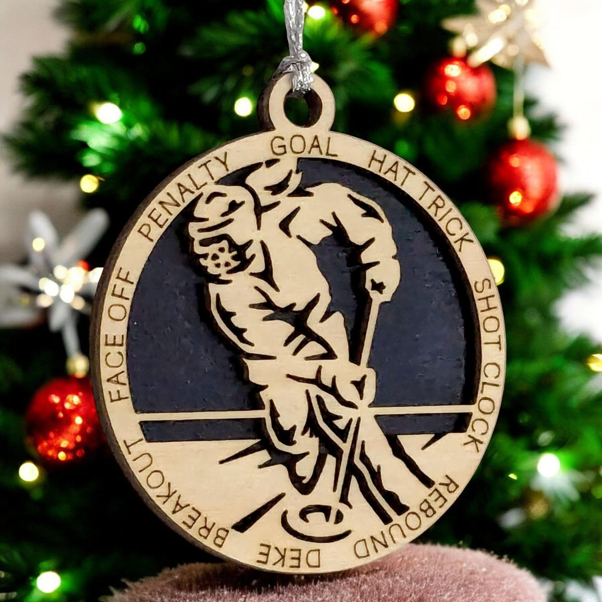 3" Female Ringette Christmas Ornament