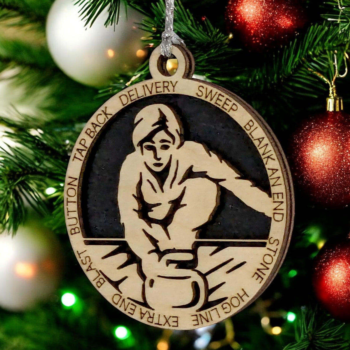 3" Female Curling Ornament / Car Charm