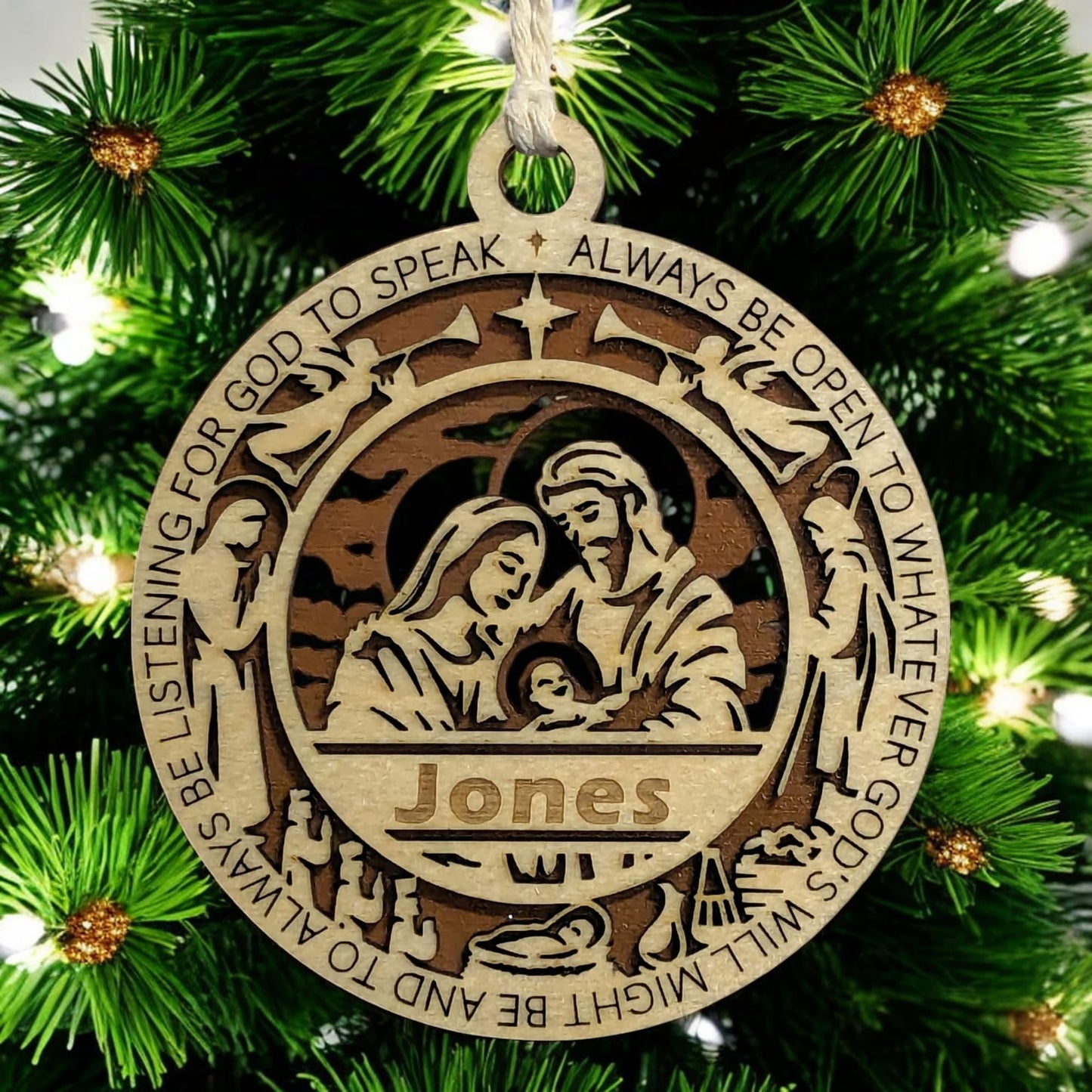 3.5" Holy Family Angel Custom Ornament