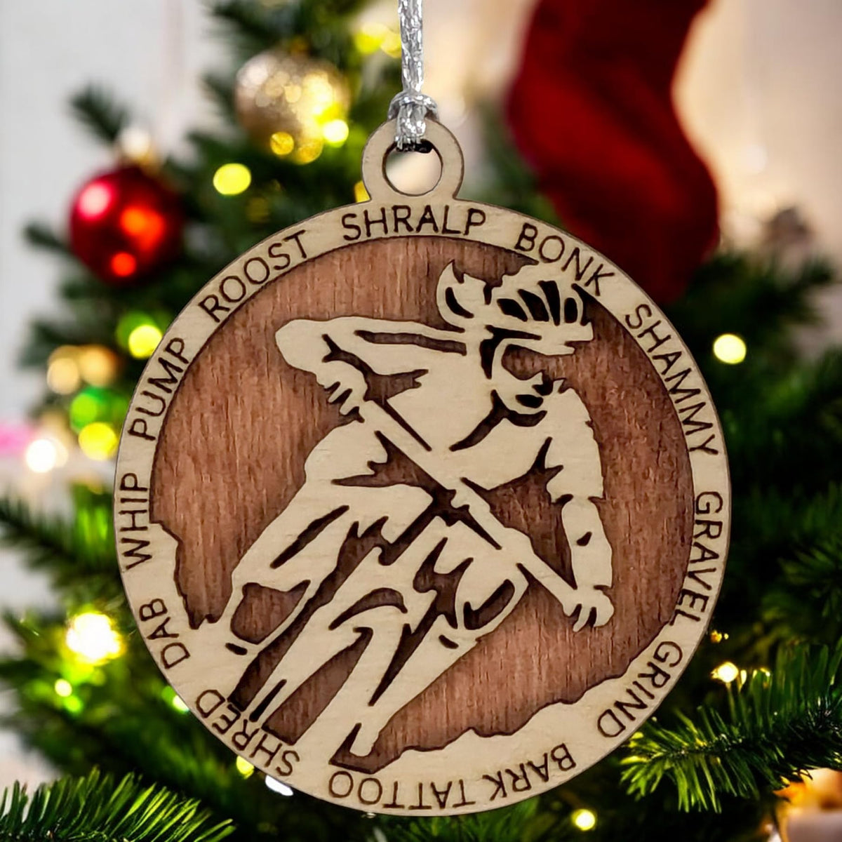 3" Female Mountain Biking Ornament