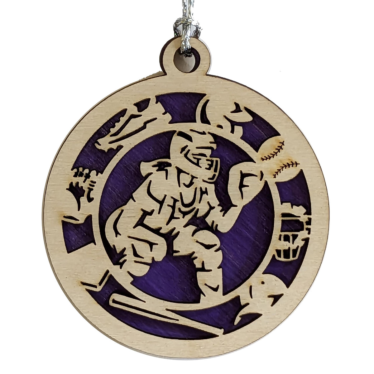 3" Female Baseball Catcher Gear Ornament