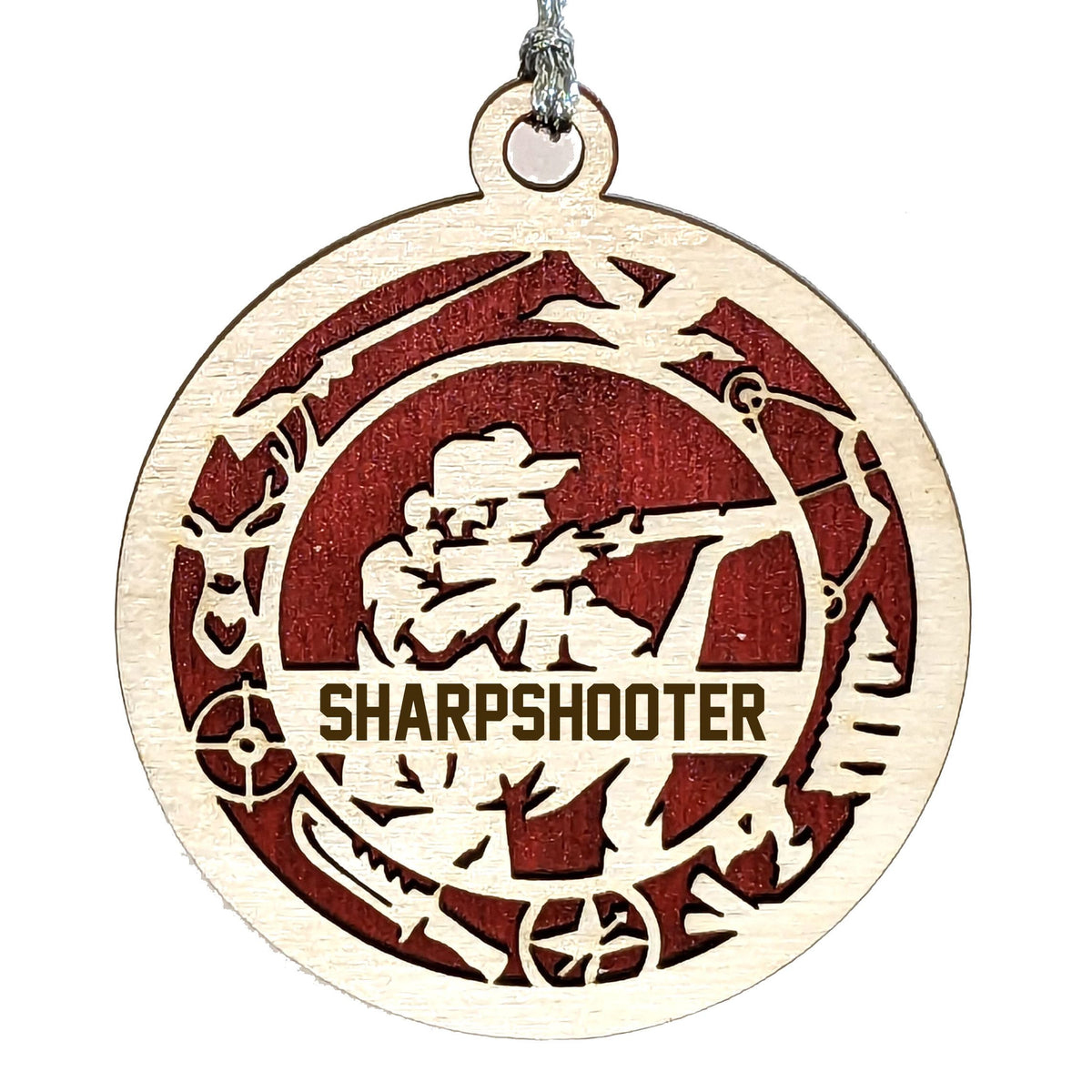 Personalized 3" Female Hunter Icon Border Ornament