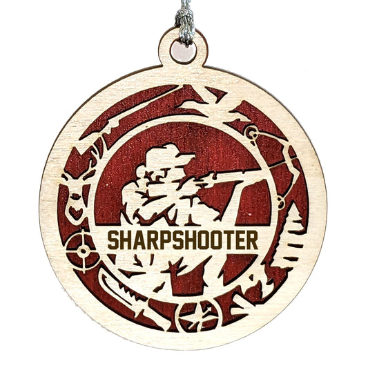 Personalized 3" Female Hunter Icon Border Ornament