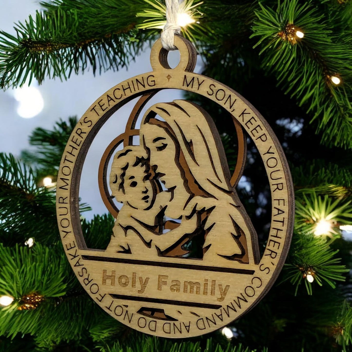 3.5" Madonna Child Personalized Ornament