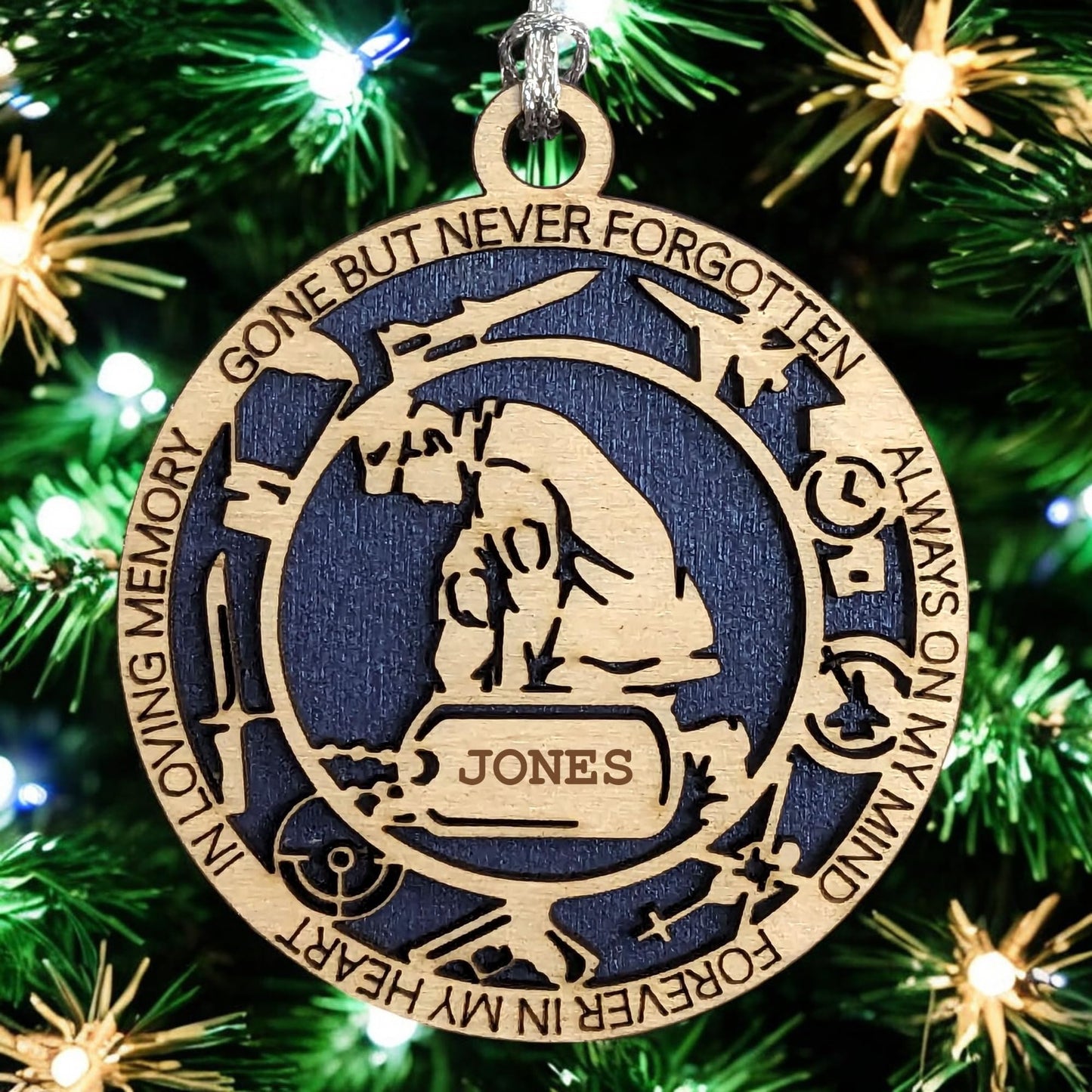 3" Kneeling Soldier Memorial Ornament, Icons, Dog Tag