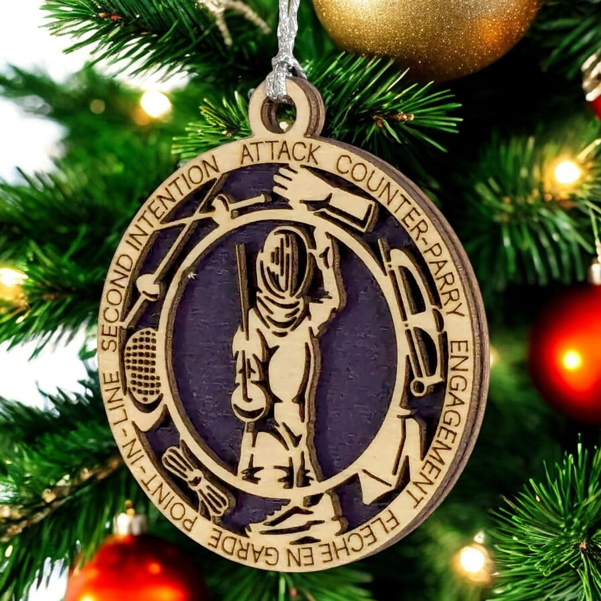 3" Female Fencing Icons Ornament