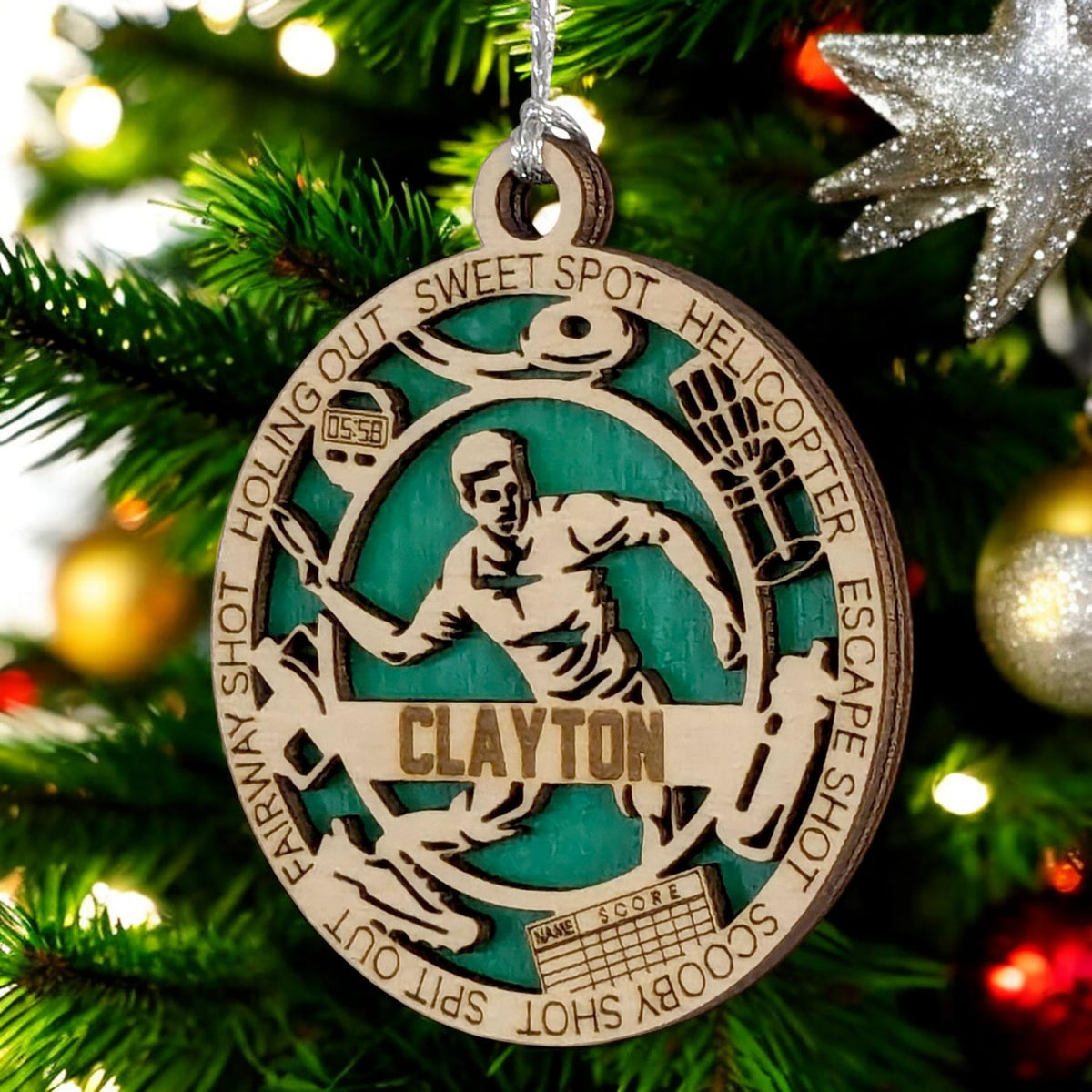 Custom 3" Male Right-Handed Disc Golf Ornament, Icons