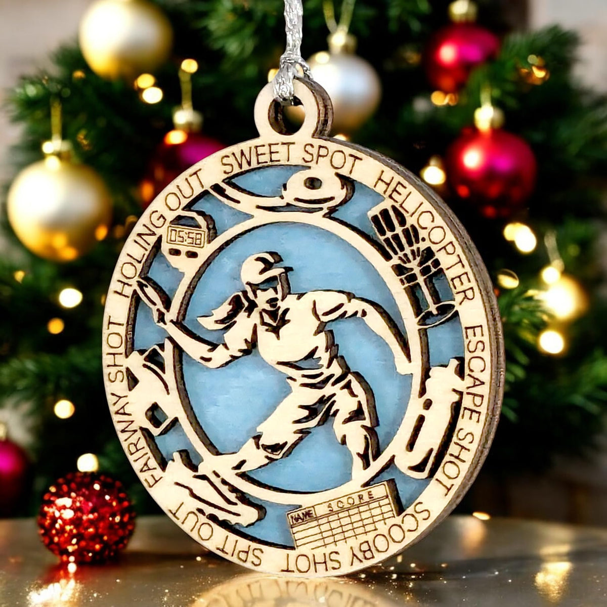 3" Female Right-Handed Disc Golf Ornament, Icons