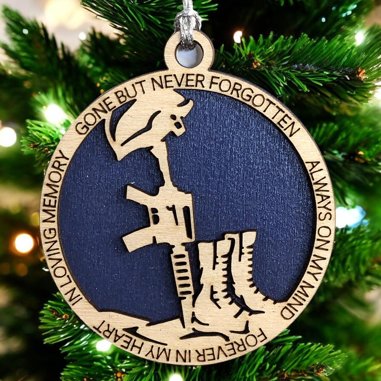 3" Air Force Memorial Battlefield Cross Wood Ornament