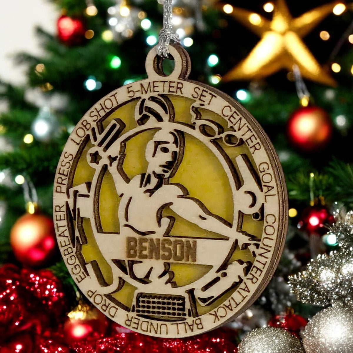 Handmade 3" Custom Male Water Polo Gear Ornament
