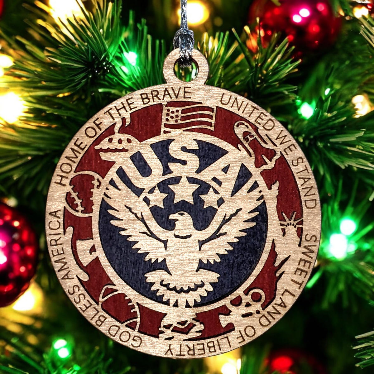3" Eagle Starburst Christmas Ornament