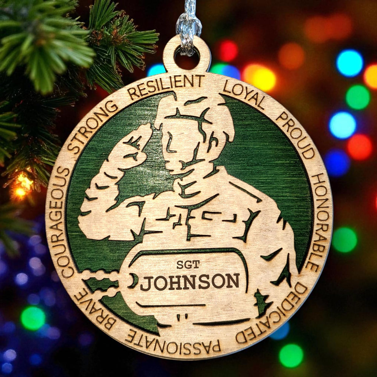 3" Male Army Soldier Ornament, Custom Dog Tag