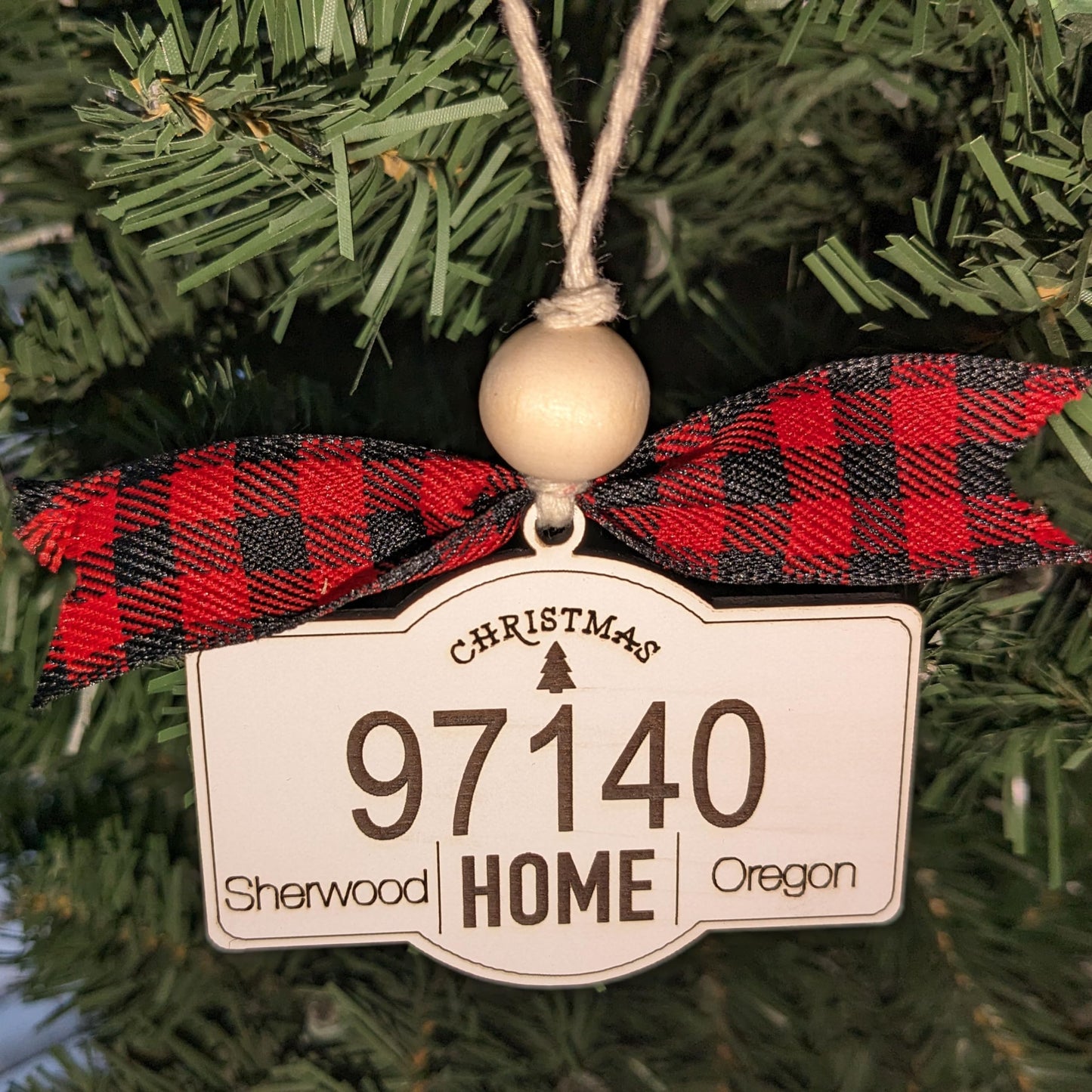 Personalized 3" Zip Code Ornament - Custom City