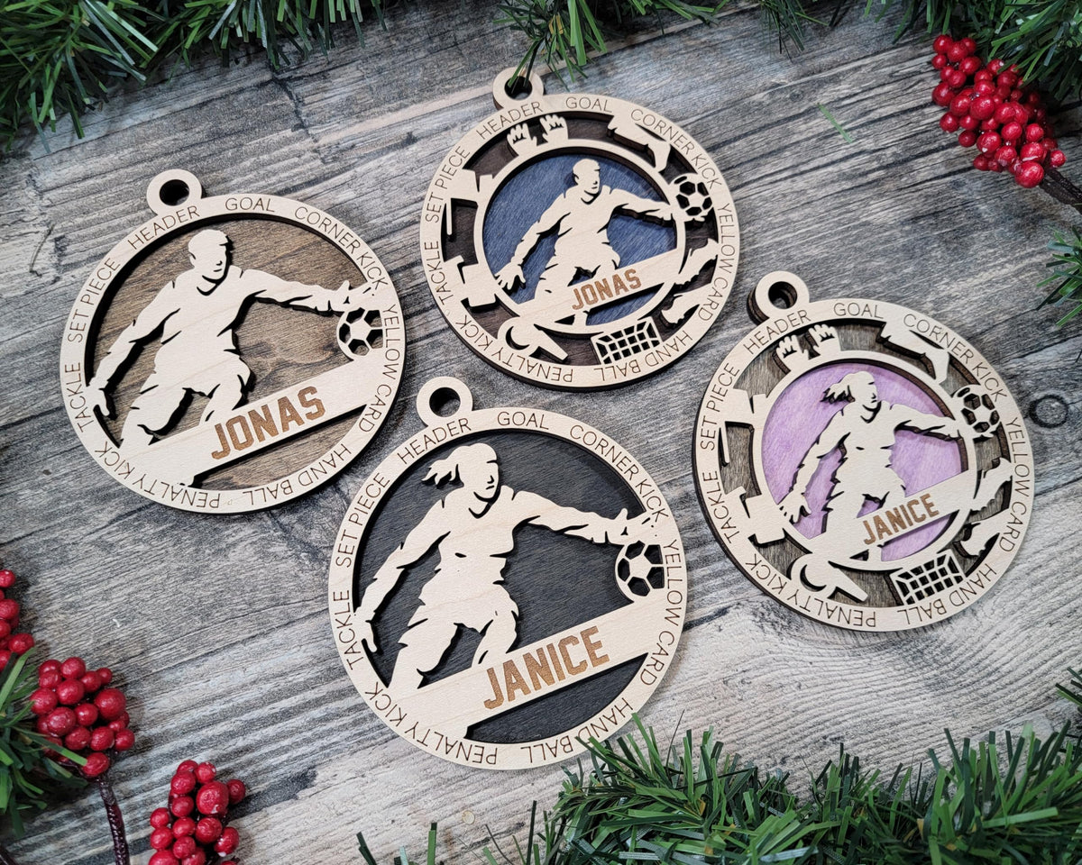 Personalized 3" Male Soccer Goalie Christmas Ornament