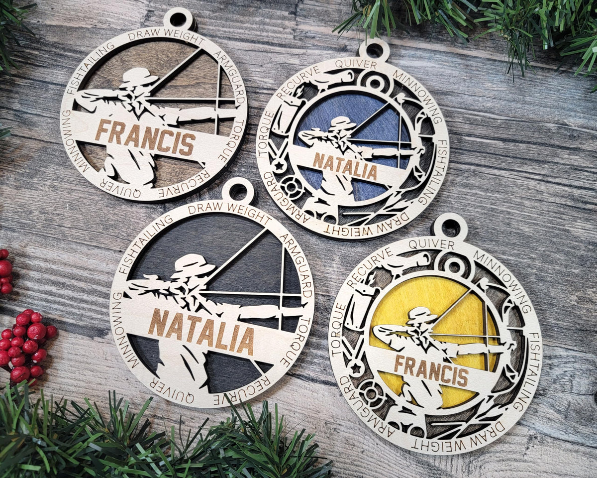 3" Female Archer Gear Ornament