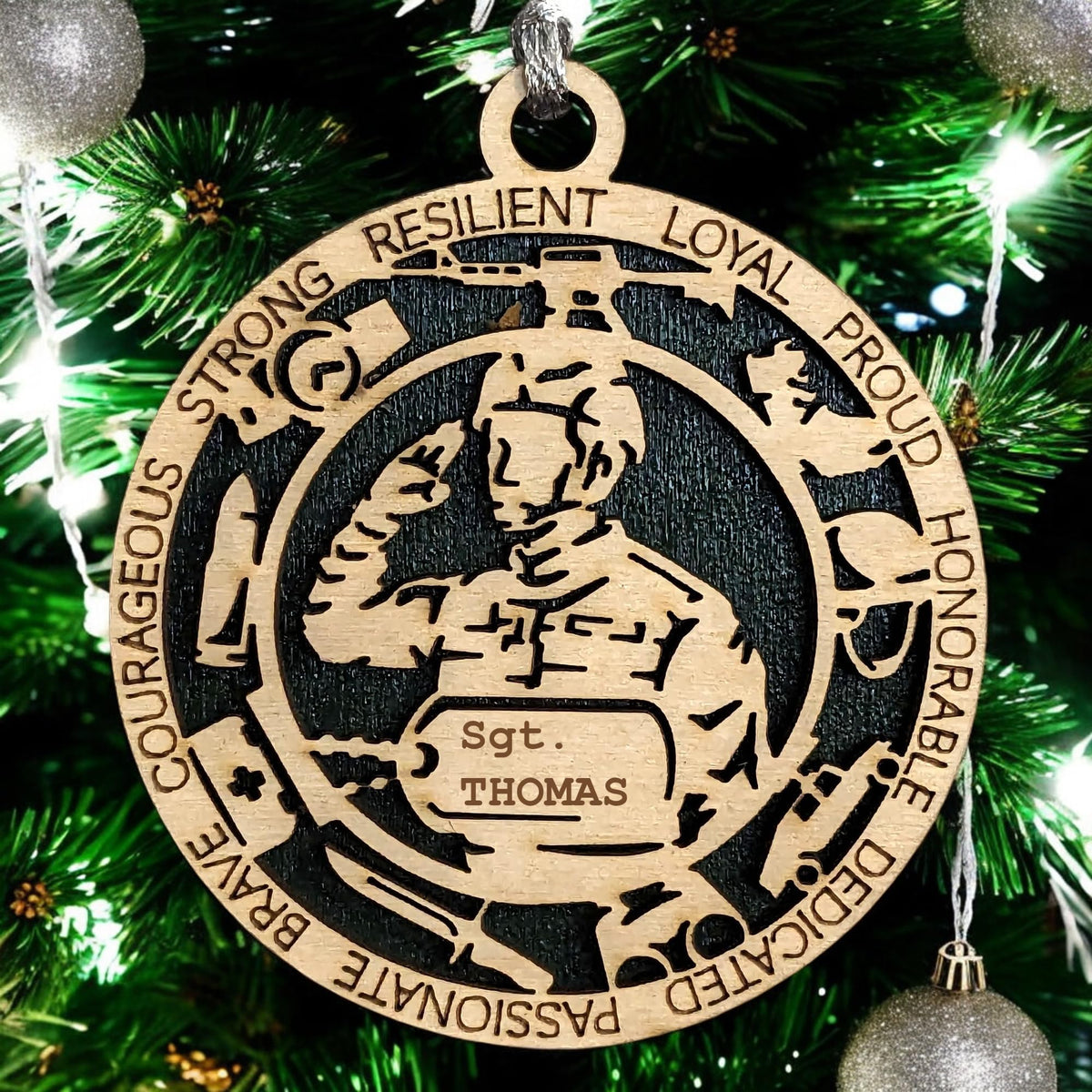 3" Male Army Soldier Ornament, Icons, Dog Tag