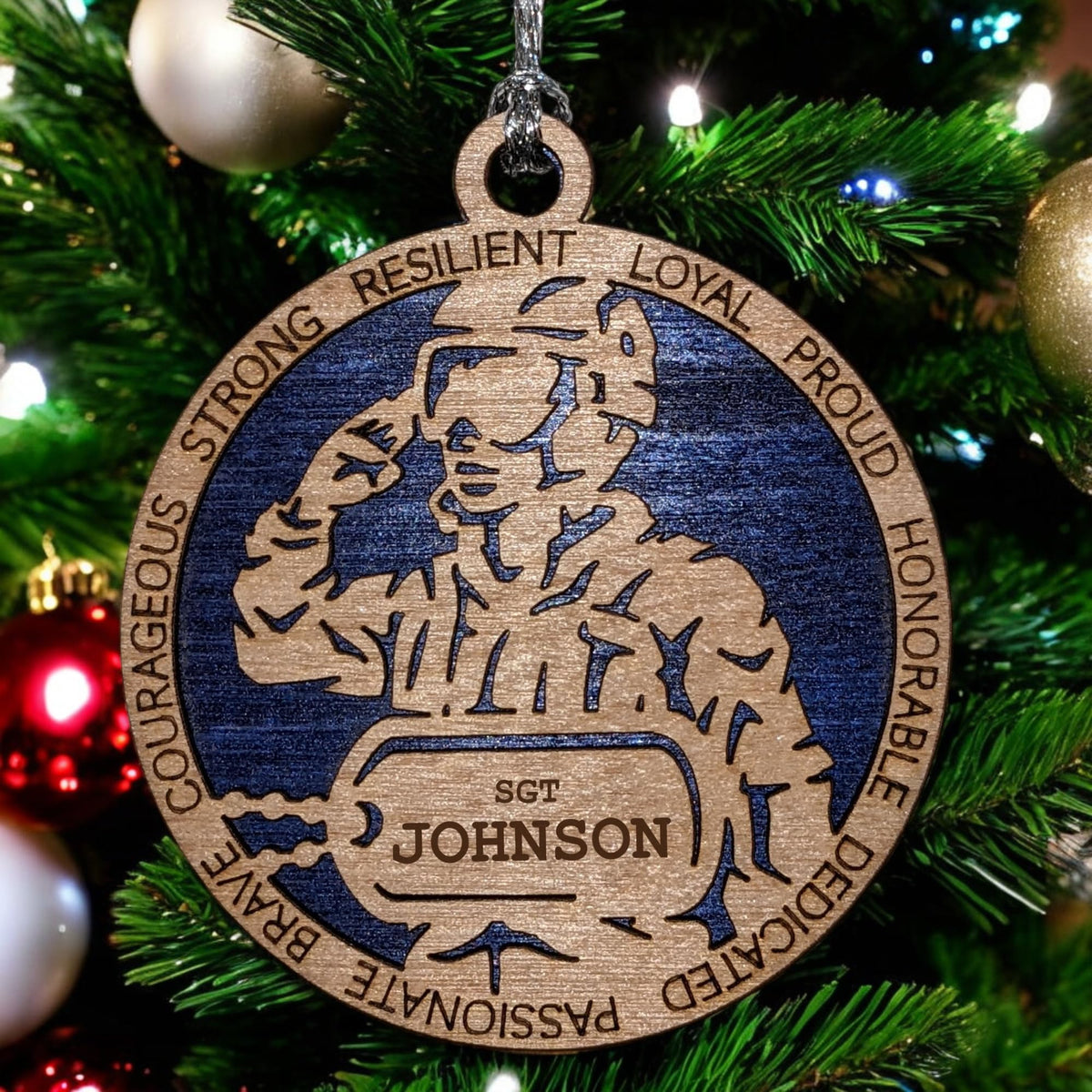 3" Female Airman Dog Tag Ornament