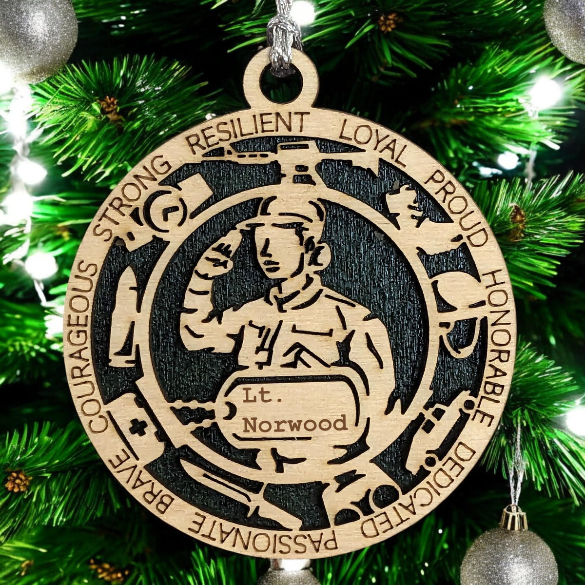 3" Female Army Soldier Dress Ornament, Icons, Tag
